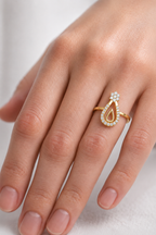 Teardrop Halo Lab Grown Diamond Ring for Women