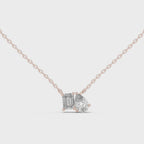 Nalyra Emerald Cut and Pear Cut Two Stone Lab Grown Diamond Necklace