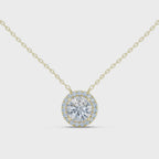 Halenne Floating Round Brilliant Halo Lab Grown Diamond Necklace