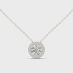 Halenne Floating Round Brilliant Halo Lab Grown Diamond Necklace