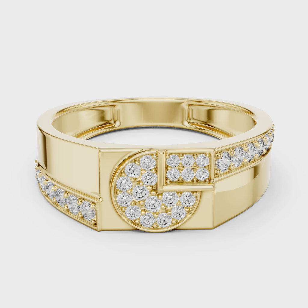 Cavellia Geometric Pavé Lab Grown Diamond Band Ring