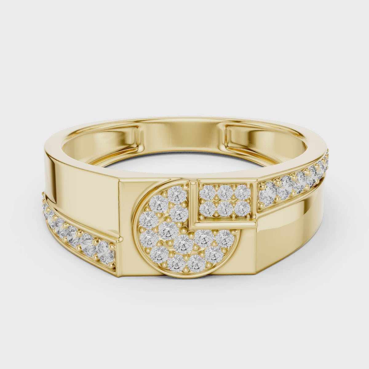 Cavellia Geometric Pavé Lab Grown Diamond Band Ring