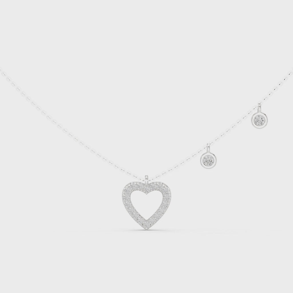 Amelia Heart Station Lab Grown Diamond Pendant Necklace