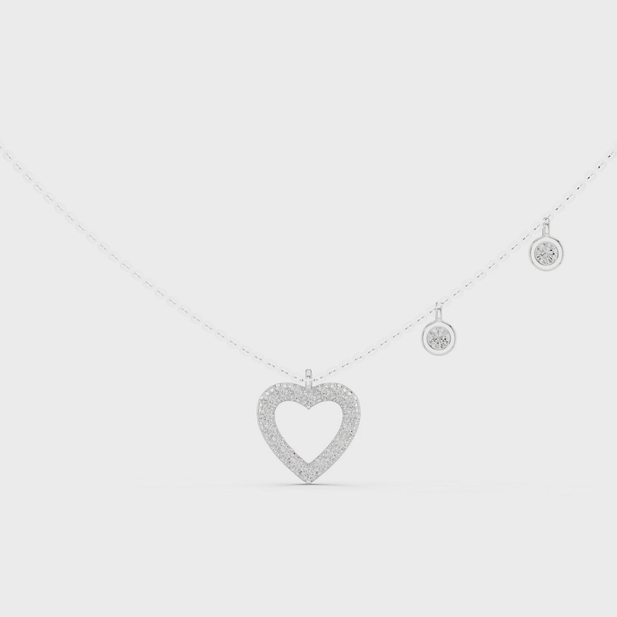Amelia Heart Station Lab Grown Diamond Pendant Necklace