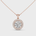 Roselle Classic Round Halo Lab Grown Diamond Pendant