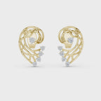 Fernelle Openwork Fern Leaf Lab Grown Diamond Earrings