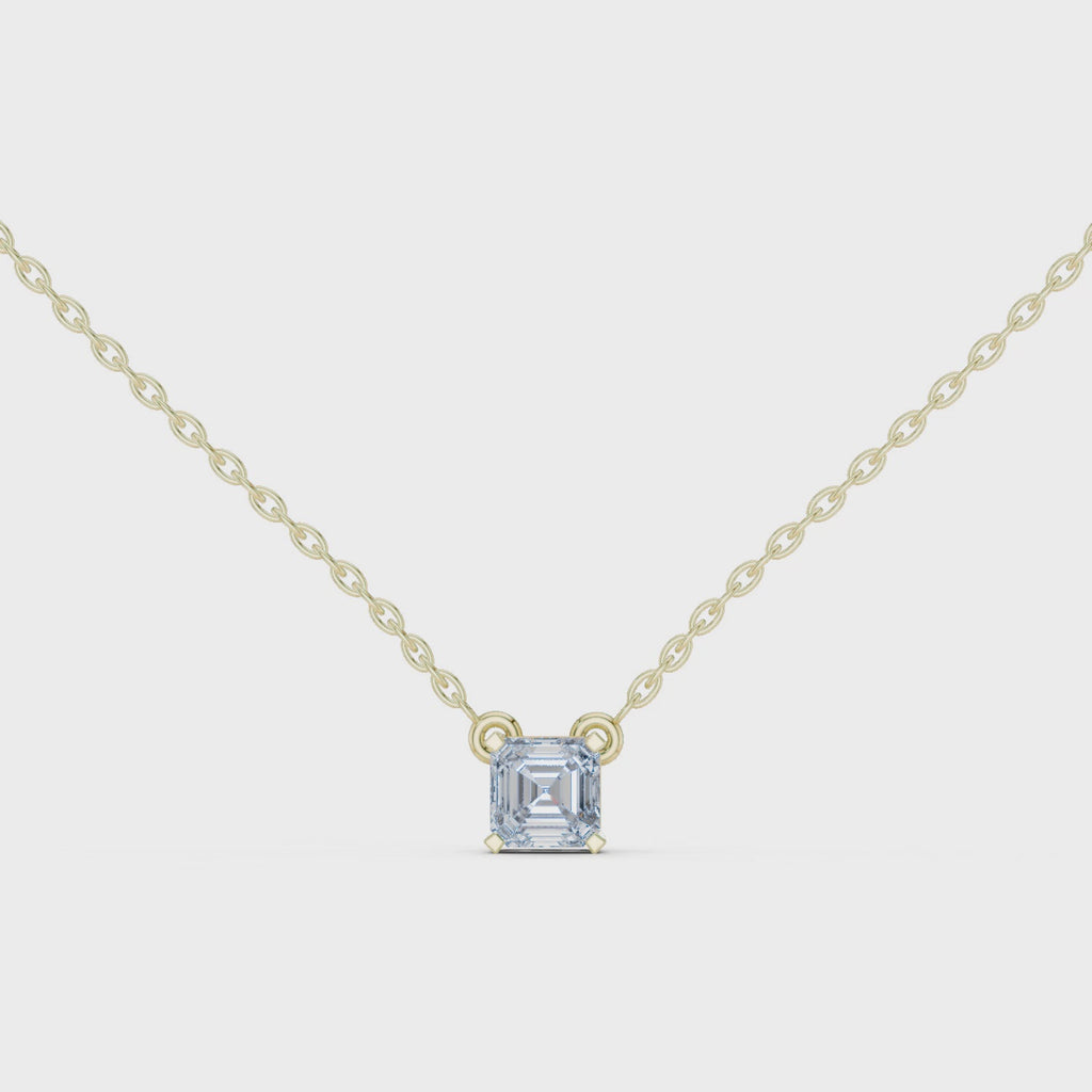Veyrine Asscher Cut Floating Solitaire Lab Grown Diamond Necklace