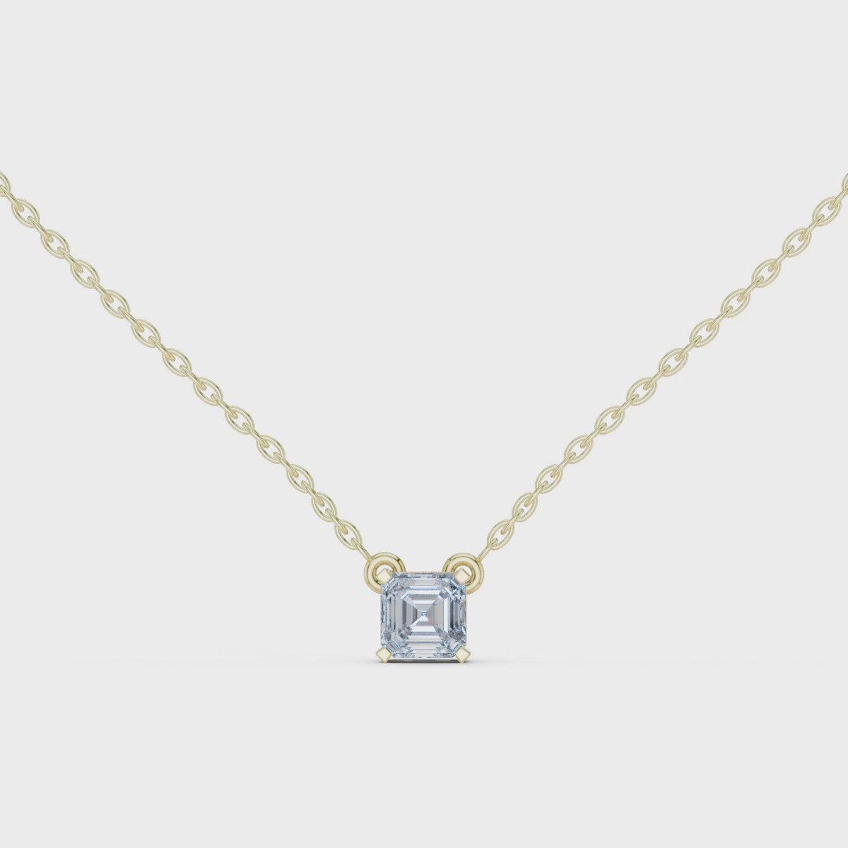 Veyrine Asscher Cut Floating Solitaire Lab Grown Diamond Necklace