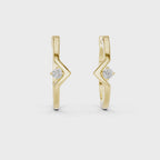 Zarellia Chevron Solitaire Lab Grown Diamond Earrings