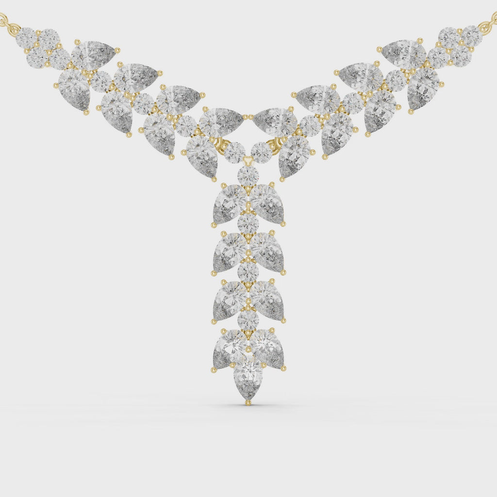 Seraphina Pear Cluster Lab Grown Diamond Y-Necklace
