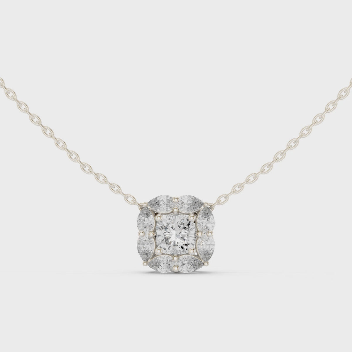 Lunessa Marquise Petal Halo Lab Grown Diamond Pendant Necklace