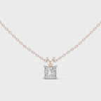 Seravelle Classic Princess Cut Four Prong Lab Grown Diamond Solitaire Pendant