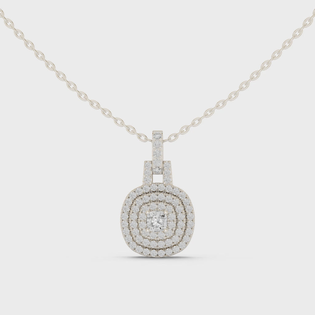 Orbessa Triple Halo Pavé Lab Grown Diamond Pendant Necklace