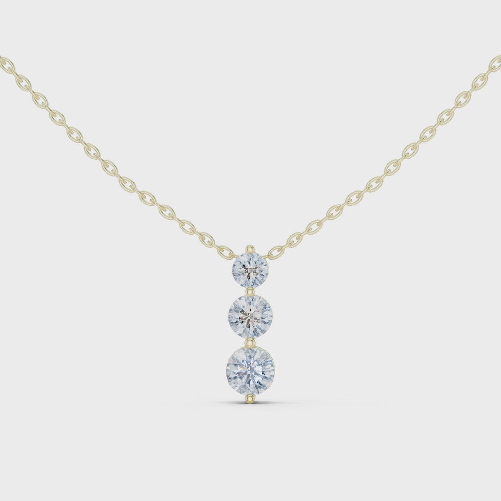 Noralis Past Present Future Graduated Three Stone Lab Grown Diamond Drop Pendant