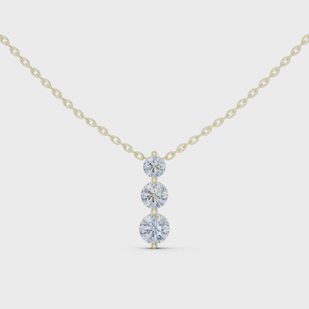 Noralis Past Present Future Graduated Three Stone Lab Grown Diamond Drop Pendant