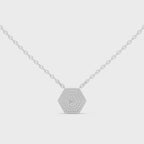 Elara Hexagon Pavé Lab Grown Diamond Pendant Necklace