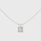 Seravelle Classic Princess Cut Four Prong Lab Grown Diamond Solitaire Pendant