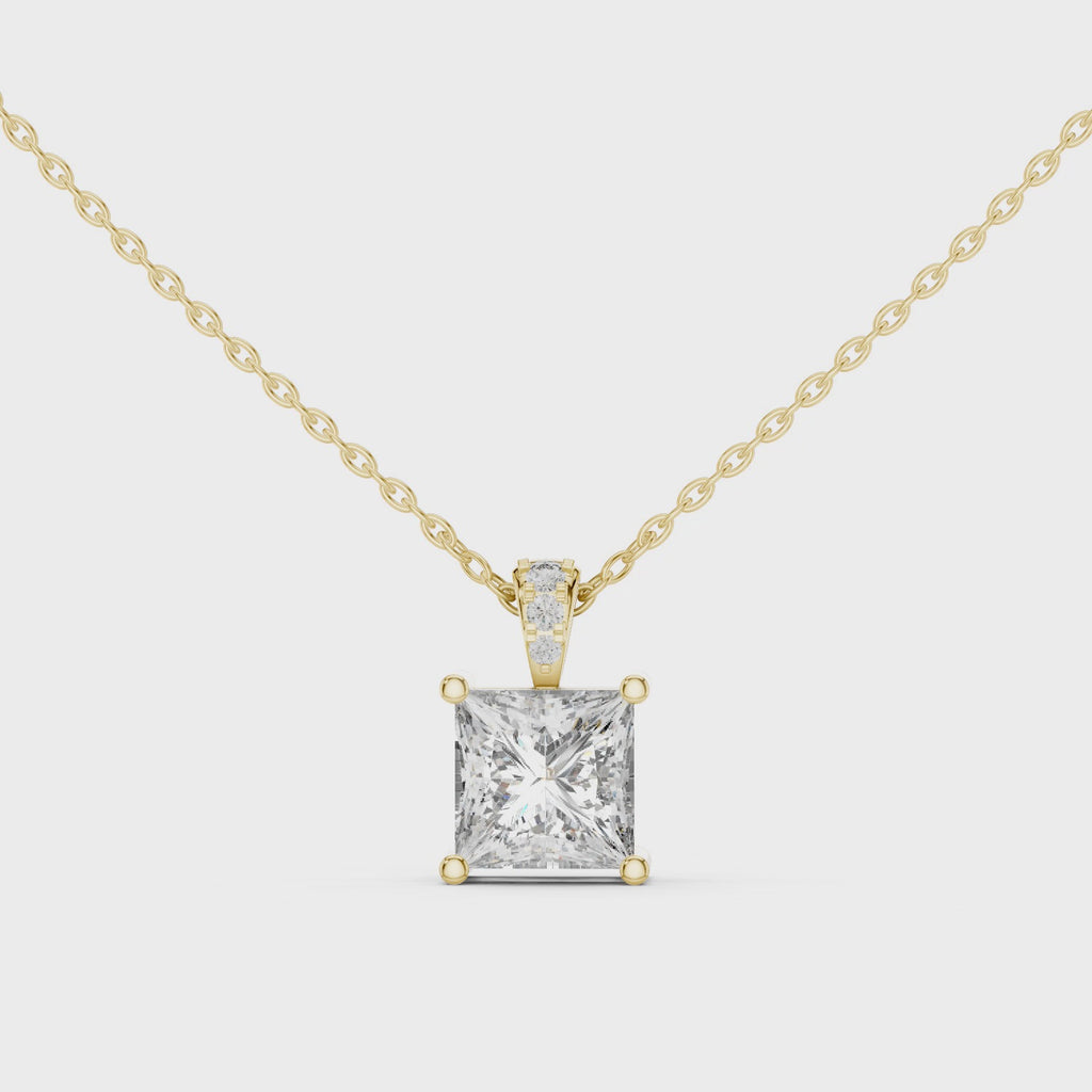 Elara Princess Cut Solitaire Lab Grown Diamond Pendant