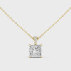 Elara Princess Cut Solitaire Lab Grown Diamond Pendant