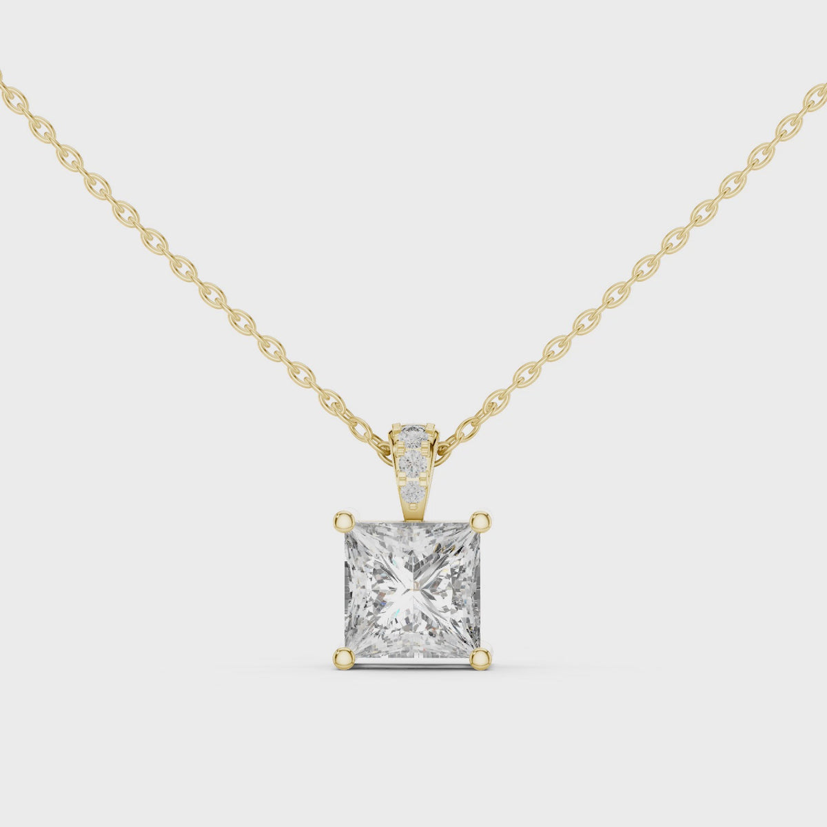 Elara Princess Cut Solitaire Lab Grown Diamond Pendant