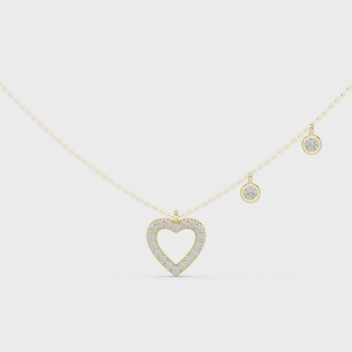 Amelia Heart Station Lab Grown Diamond Pendant Necklace