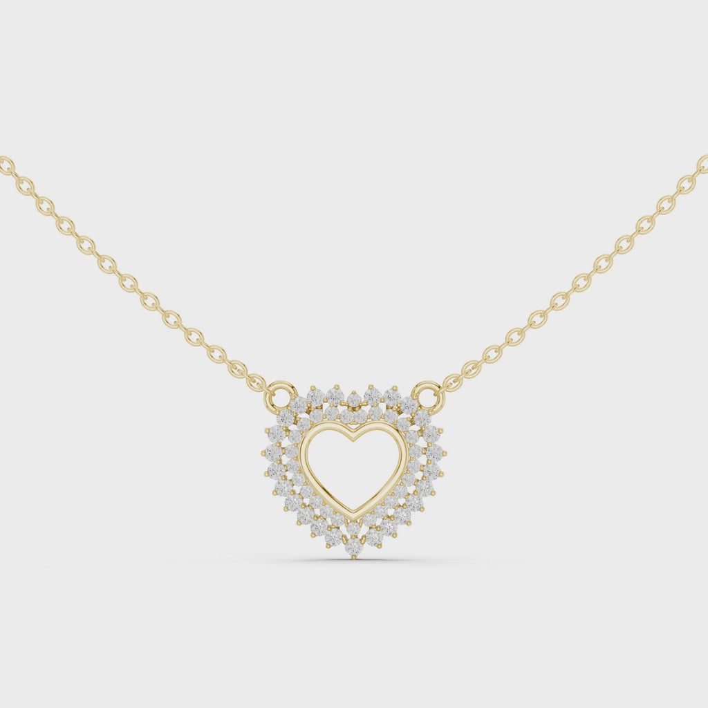 Amara Heart Halo Lab Grown Diamond Pendant Necklace