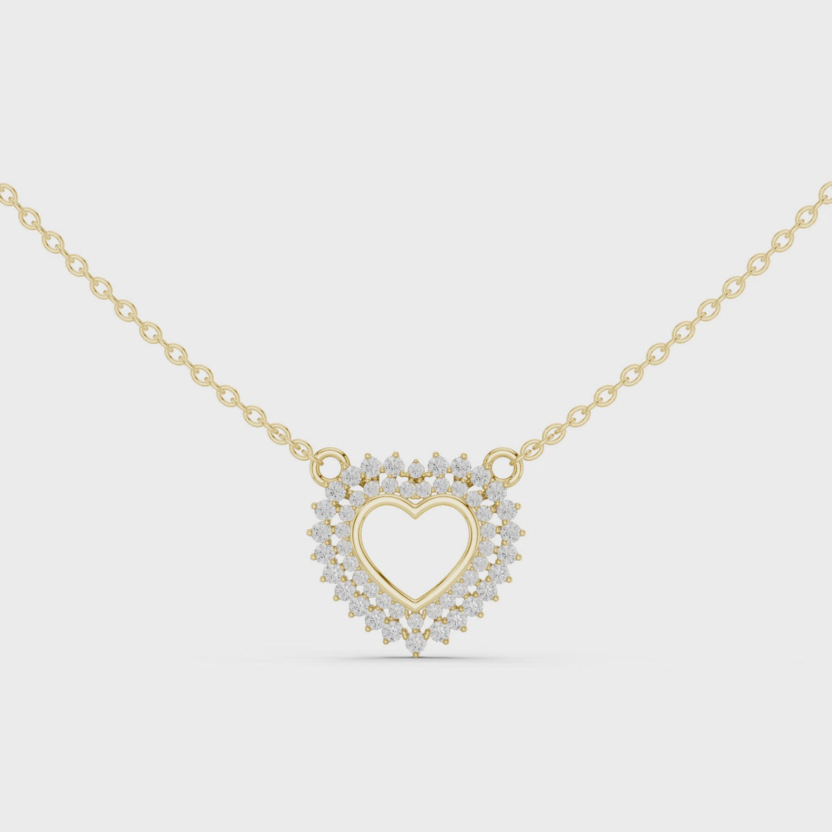 Amara Heart Halo Lab Grown Diamond Pendant Necklace