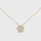 Elara Hexagon Pavé Lab Grown Diamond Pendant Necklace