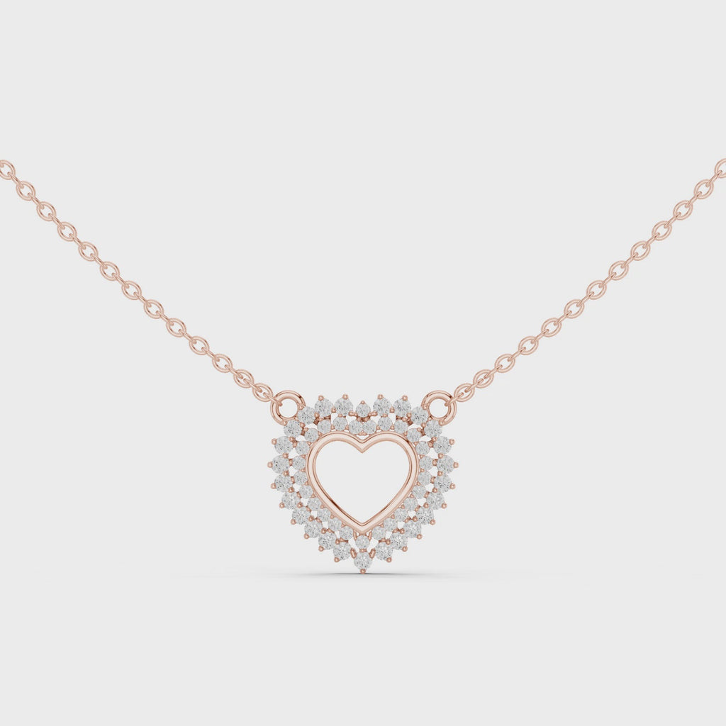 Amara Heart Halo Lab Grown Diamond Pendant Necklace