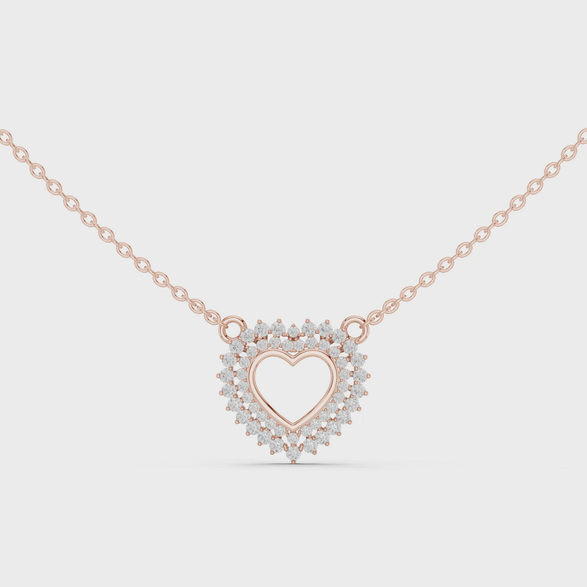 Amara Heart Halo Lab Grown Diamond Pendant Necklace