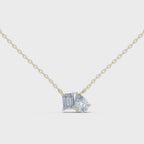 Nalyra Emerald Cut and Pear Cut Two Stone Lab Grown Diamond Necklace