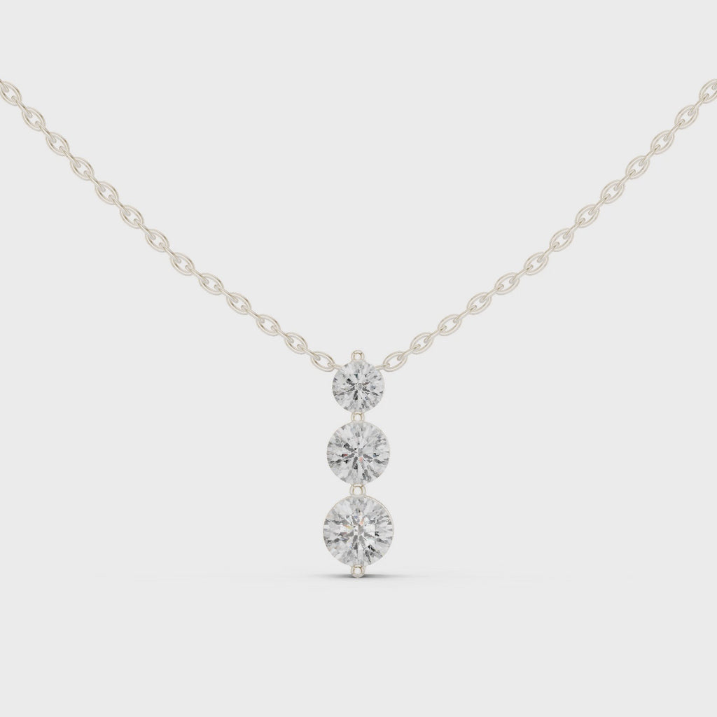 Noralis Past Present Future Graduated Three Stone Lab Grown Diamond Drop Pendant