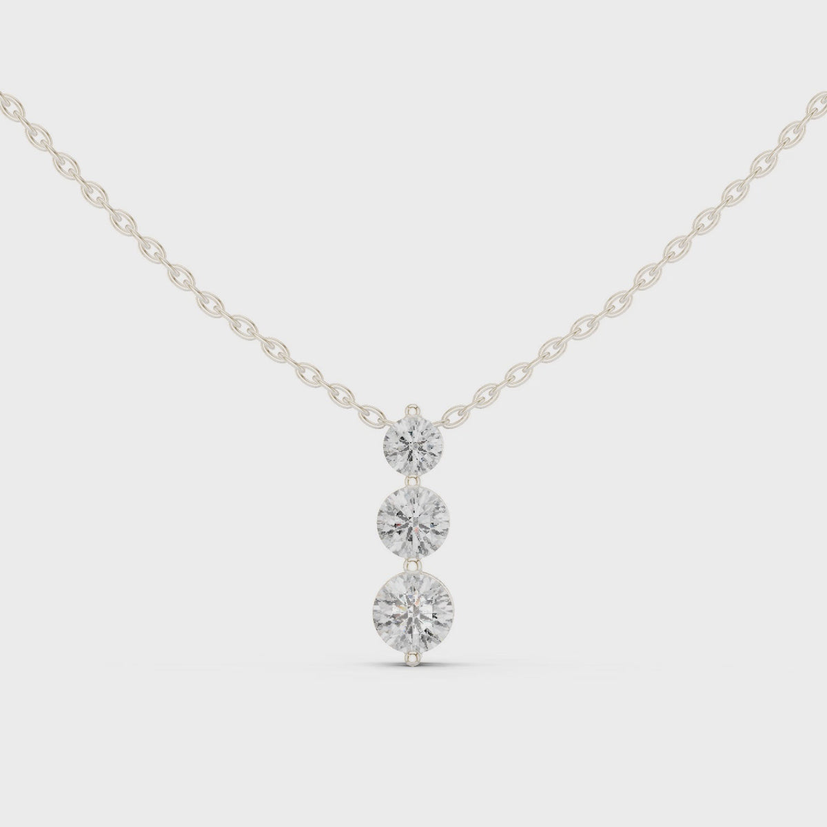 Noralis Past Present Future Graduated Three Stone Lab Grown Diamond Drop Pendant