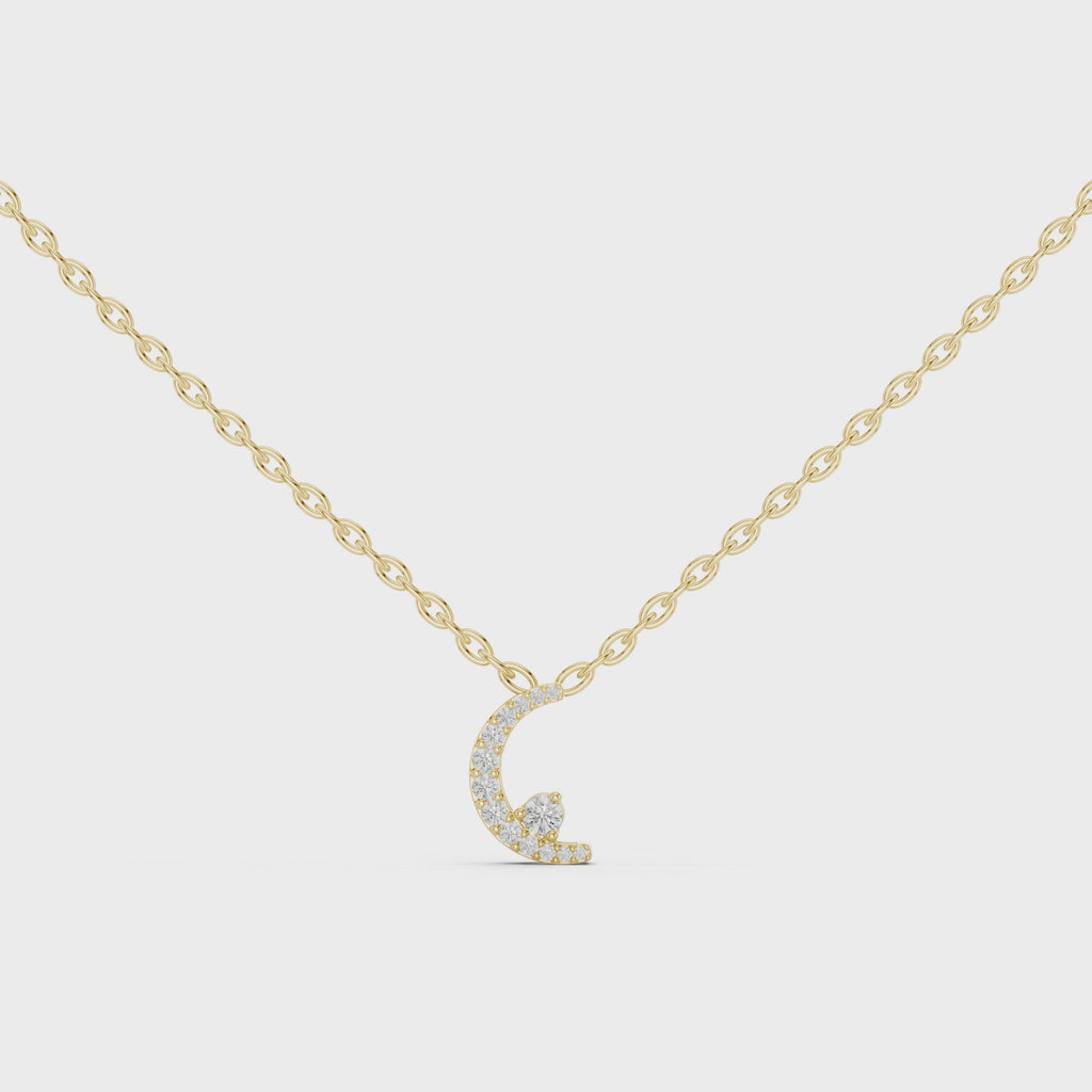 Celestine Crescent Pavé Lab Grown Diamond Pendant