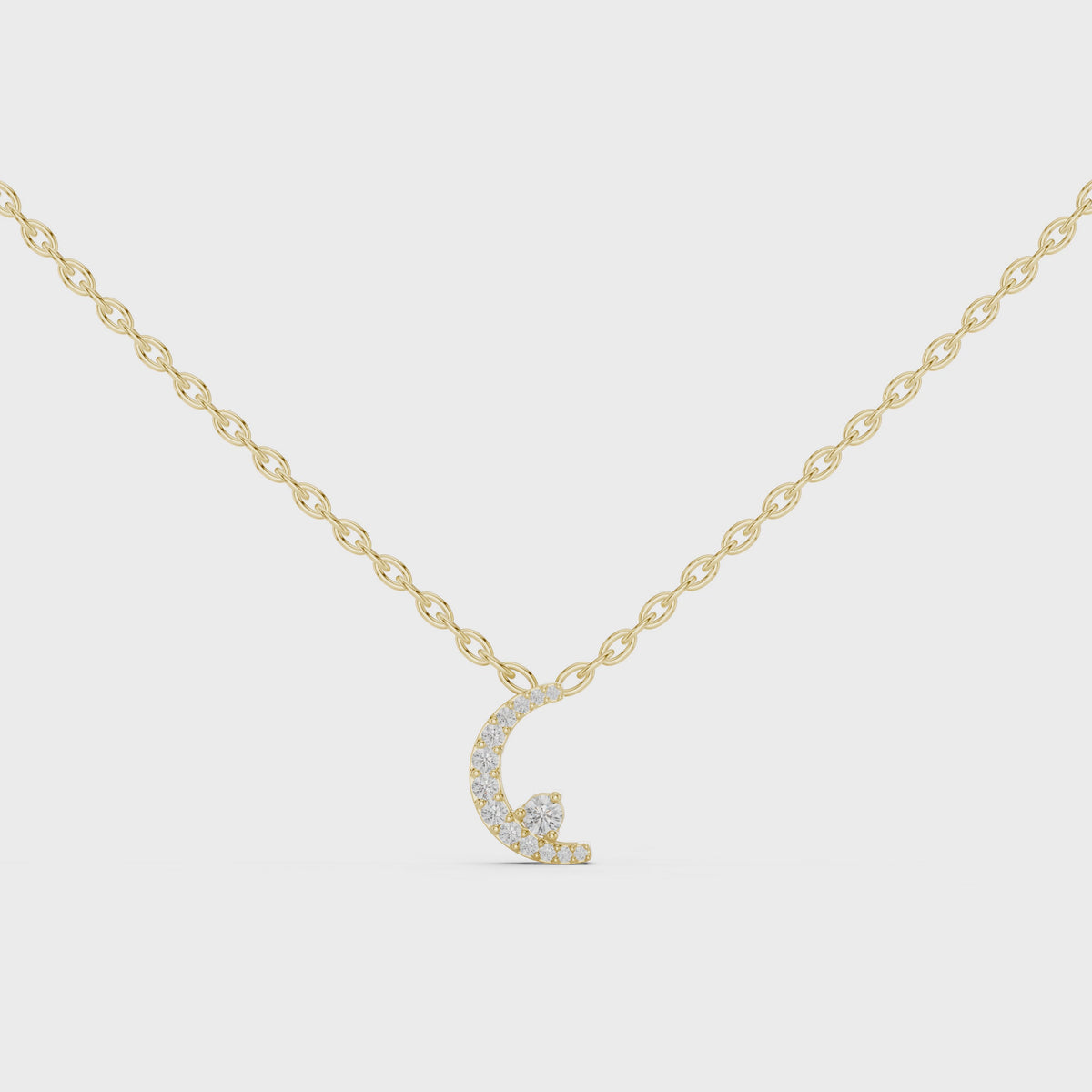 Celestine Crescent Pavé Lab Grown Diamond Pendant
