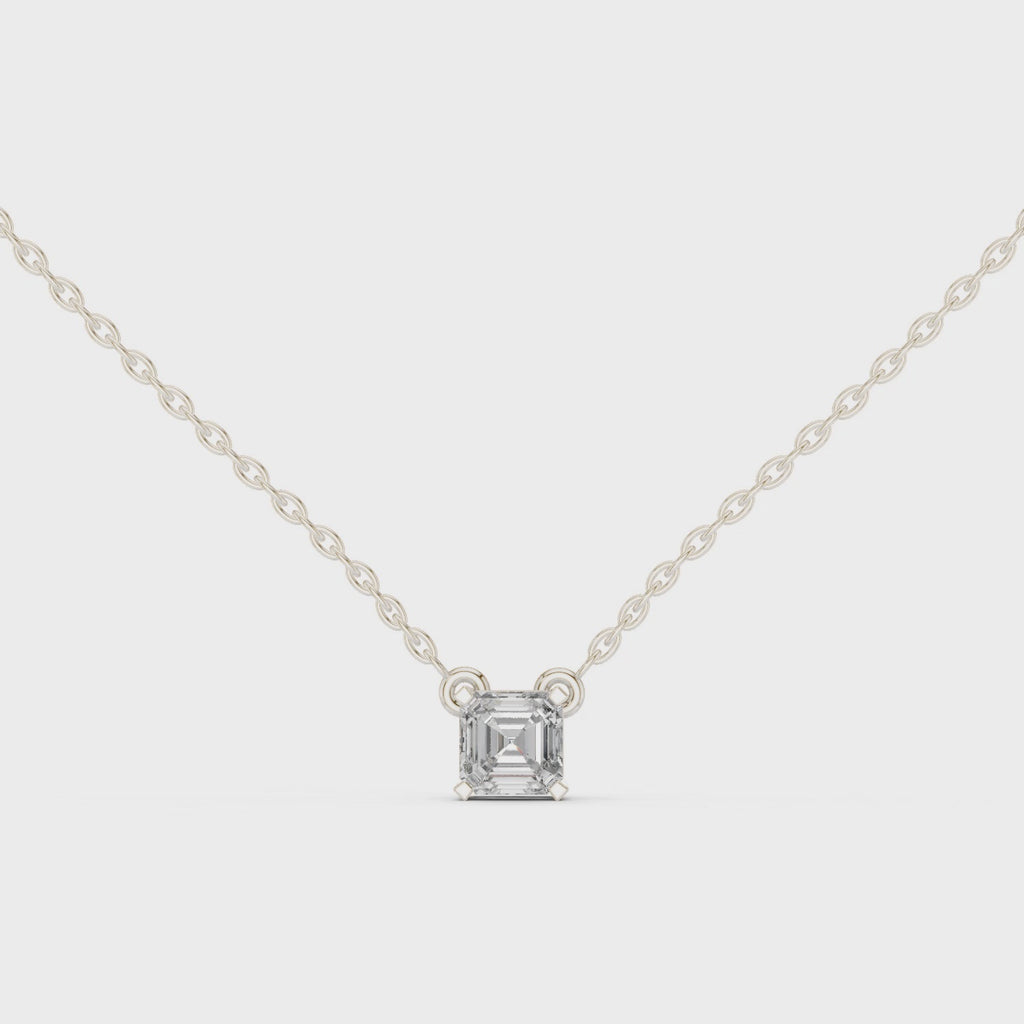 Veyrine Asscher Cut Floating Solitaire Lab Grown Diamond Necklace