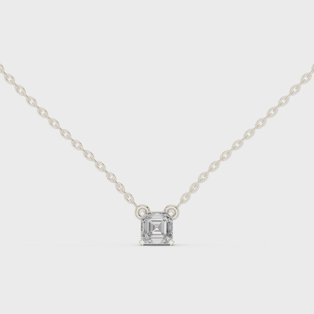 Veyrine Asscher Cut Floating Solitaire Lab Grown Diamond Necklace