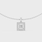 Aurelia Square Halo Lab Grown Diamond Pendant Necklace