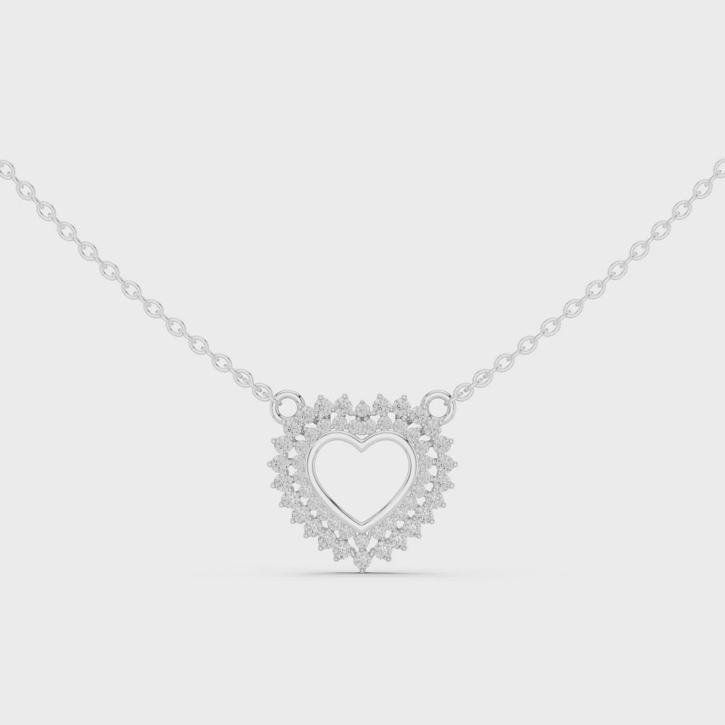 Amara Heart Halo Lab Grown Diamond Pendant Necklace
