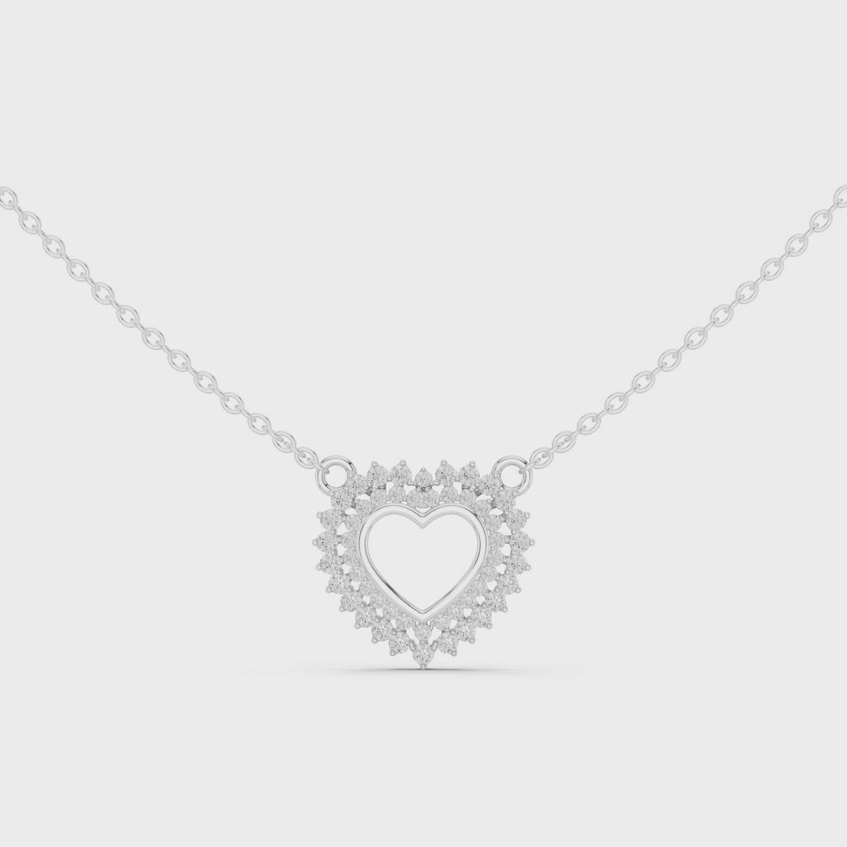 Amara Heart Halo Lab Grown Diamond Pendant Necklace