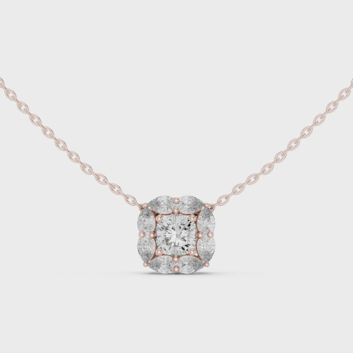 Lunessa Marquise Petal Halo Lab Grown Diamond Pendant Necklace