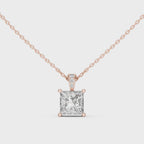 Elara Princess Cut Solitaire Lab Grown Diamond Pendant