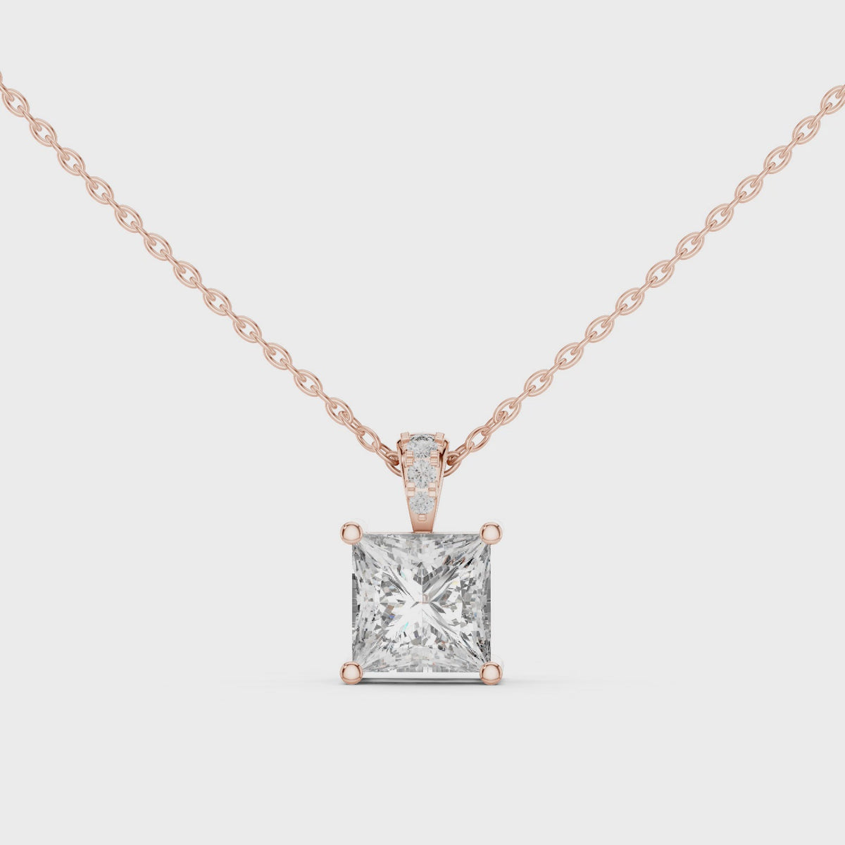 Elara Princess Cut Solitaire Lab Grown Diamond Pendant