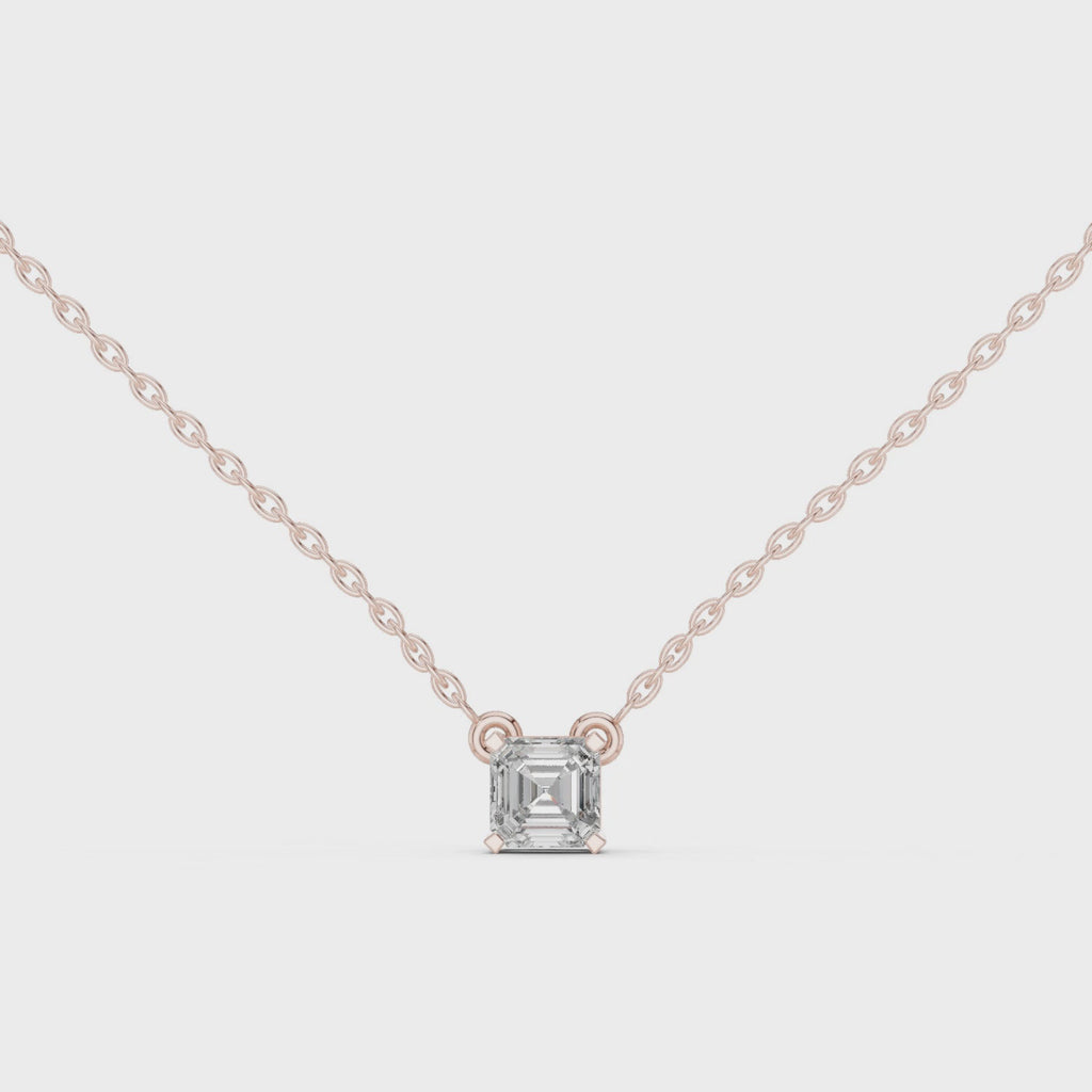 Veyrine Asscher Cut Floating Solitaire Lab Grown Diamond Necklace