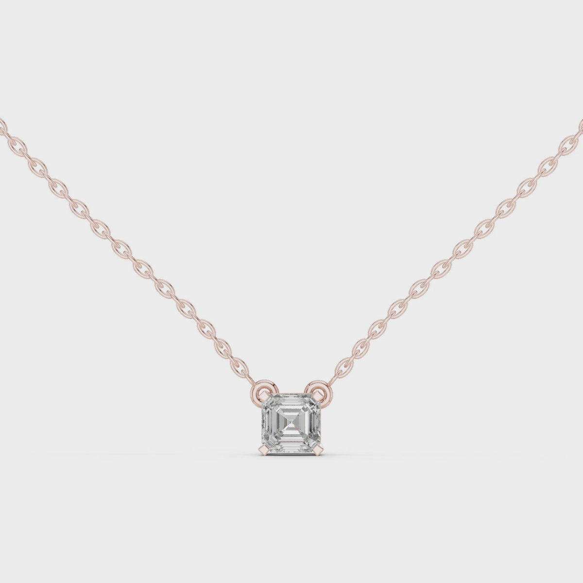 Veyrine Asscher Cut Floating Solitaire Lab Grown Diamond Necklace