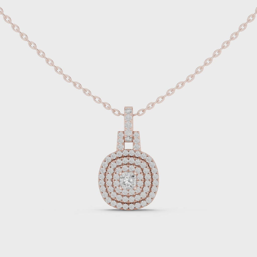 Orbessa Triple Halo Pavé Lab Grown Diamond Pendant Necklace