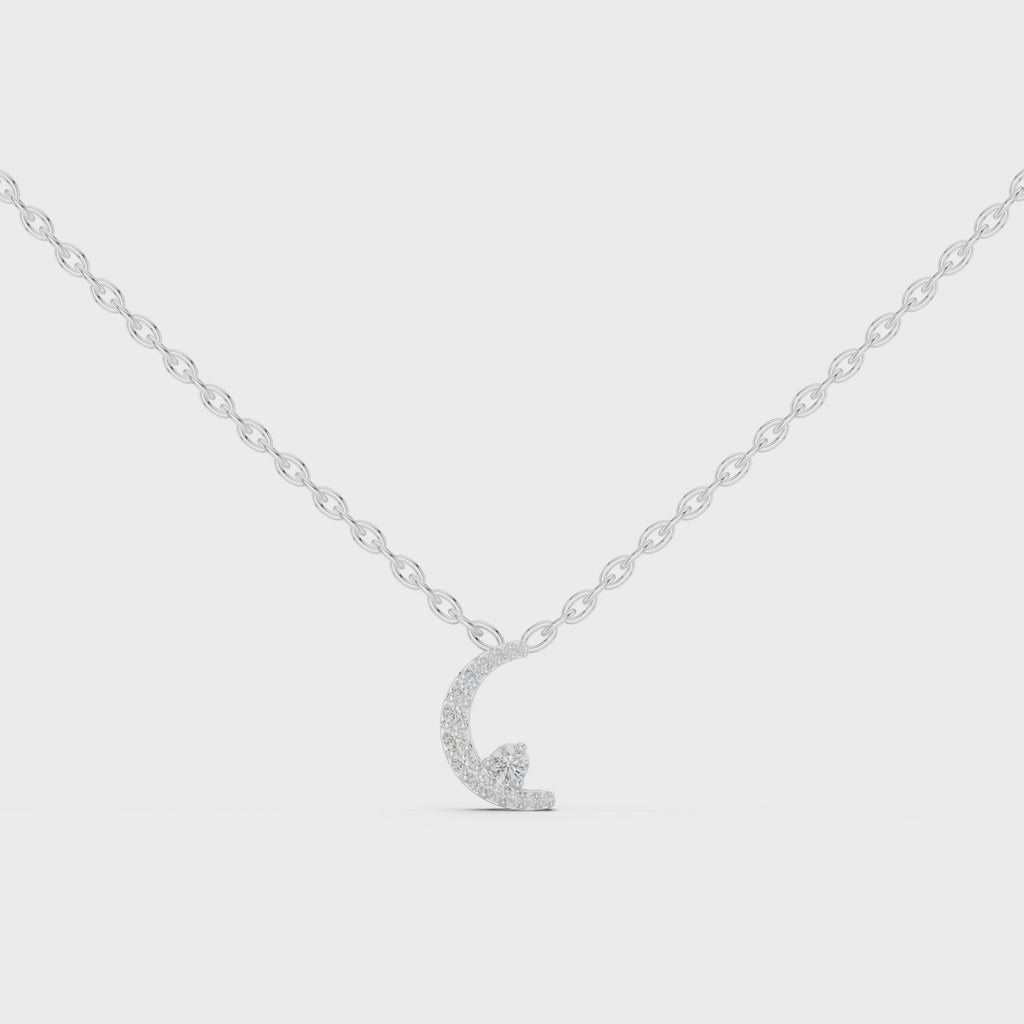 Celestine Crescent Pavé Lab Grown Diamond Pendant