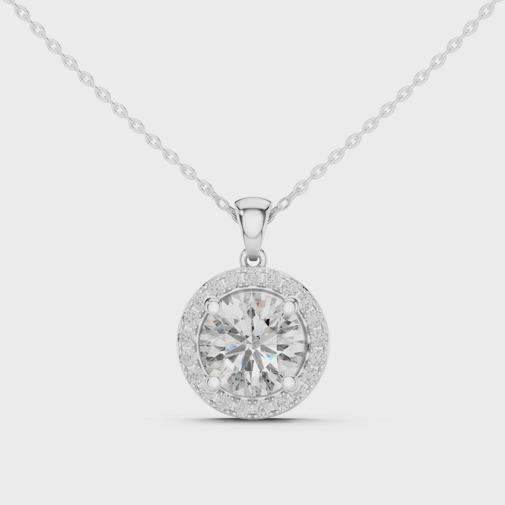 Roselle Classic Round Halo Lab Grown Diamond Pendant