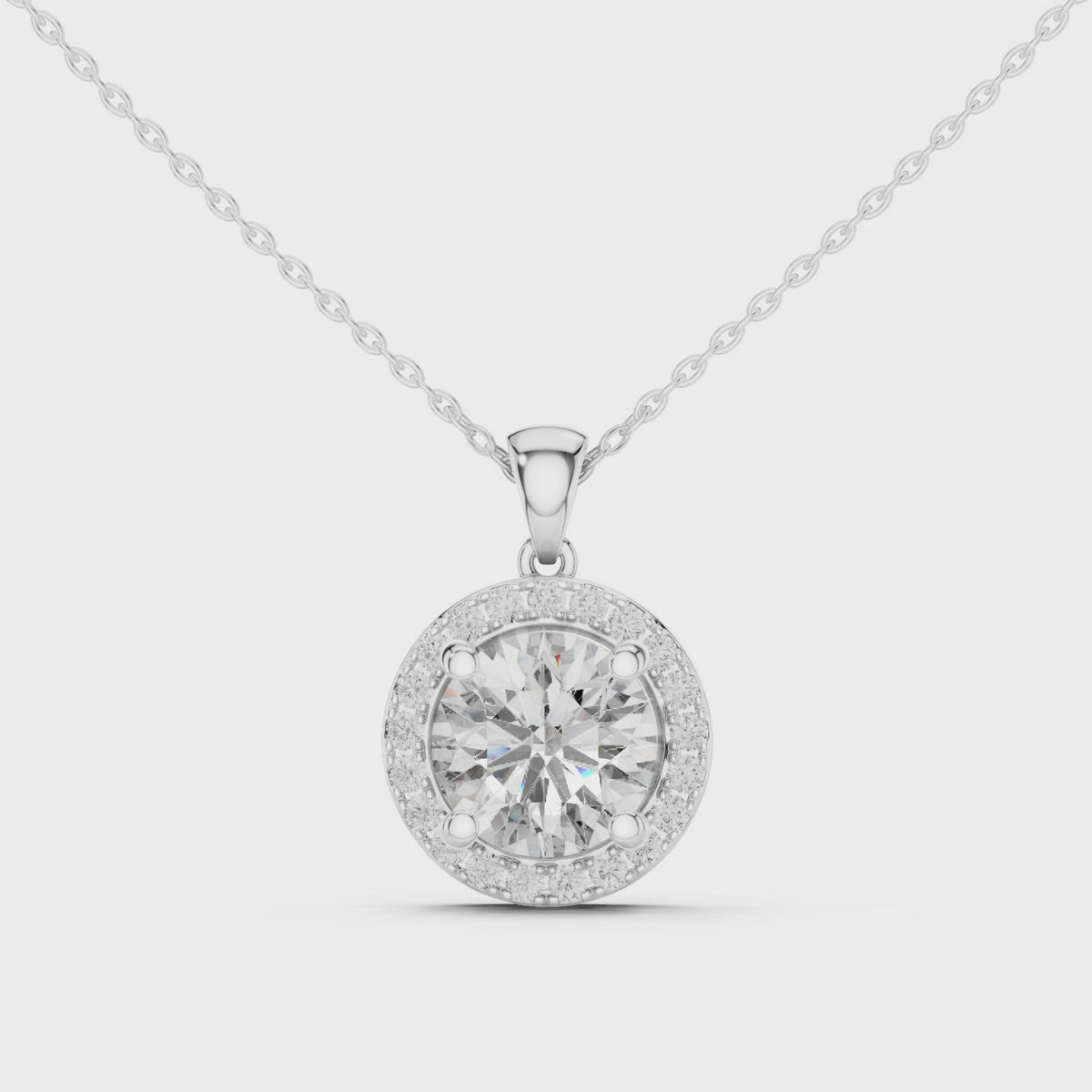 Roselle Classic Round Halo Lab Grown Diamond Pendant