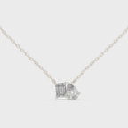 Nalyra Emerald Cut and Pear Cut Two Stone Lab Grown Diamond Necklace